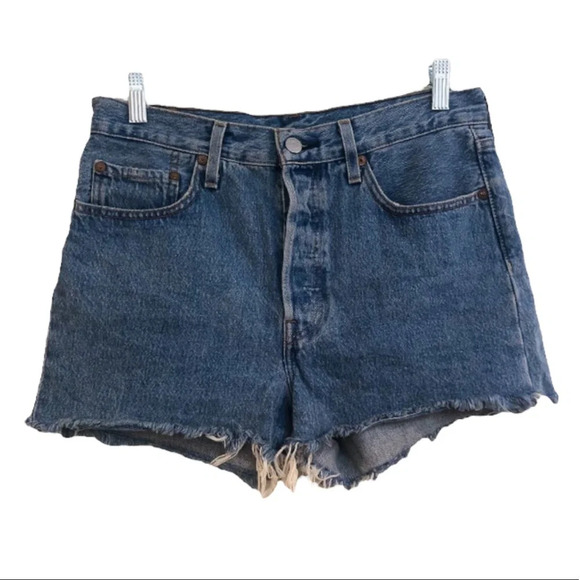Levi's Pants - Levi's 501 Light Wash Button Fly Classic High Waist Denim Shorts Women's 29